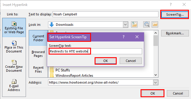 Set Hyperlink ScreenTip