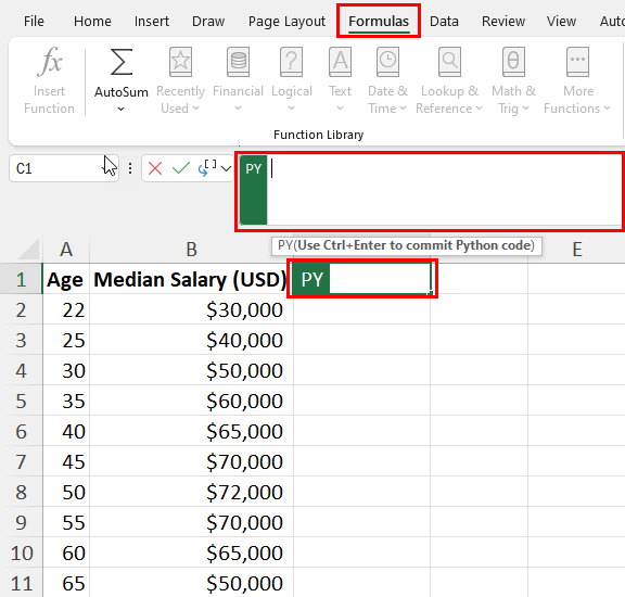 The coding terminal of Excel PY function