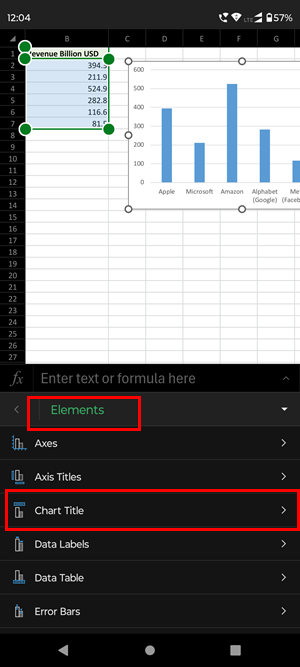 Chart Title Android