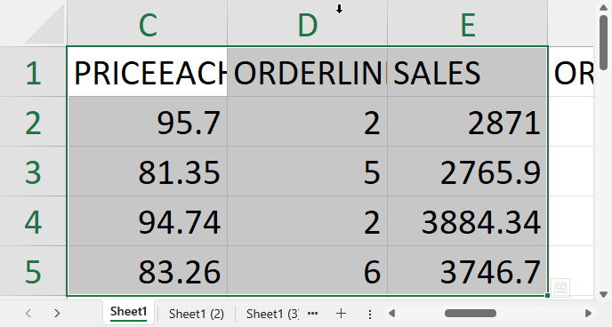Excel zoomed in to selection