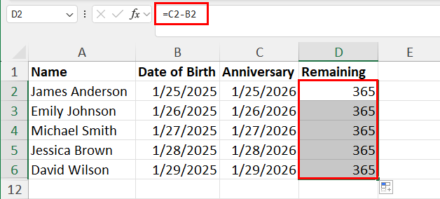 Changing the subtraction formula