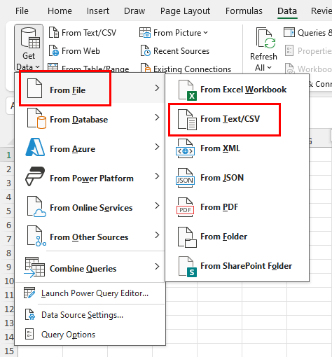 From TXT or CSV