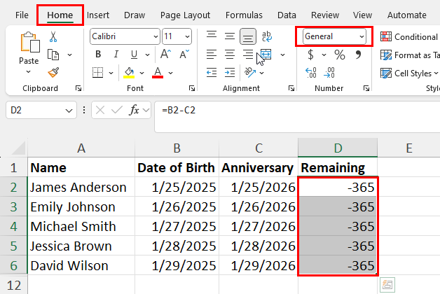 General number format