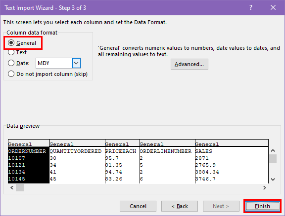Number formatting General