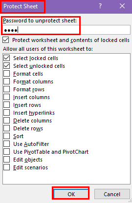 Protect Sheet specific cells