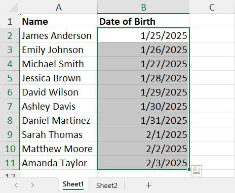Removed # changing date format