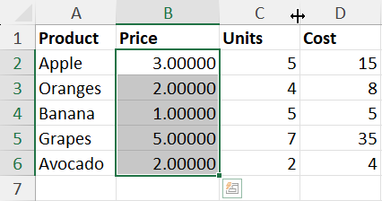 Removed pound error using Decrease Decimals
