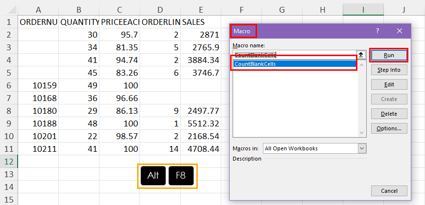 Running a macro