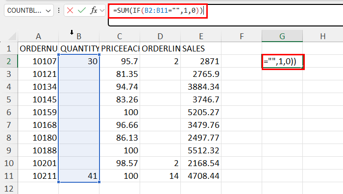 SUM and IF formula