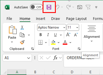 Saving an Excel file