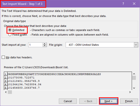 Select Delimited