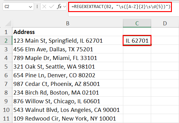 Separate the State & ZIP Code