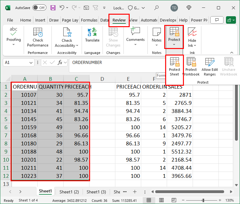 Specific cells Protect Sheet