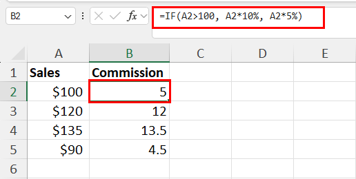 Using IF function