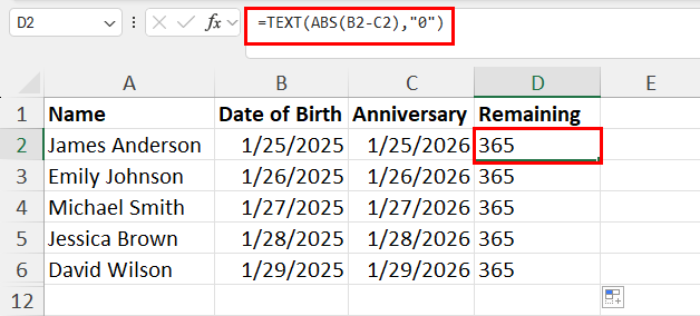 Using TEXT and ABS