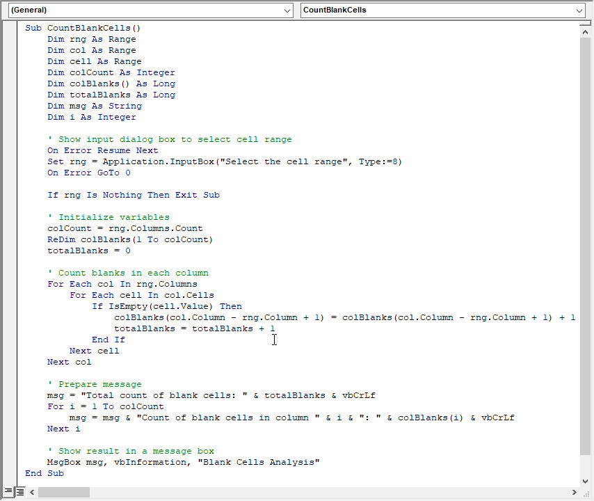VBA script 1