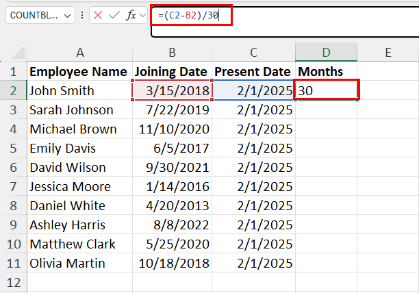Applying subtraction operator