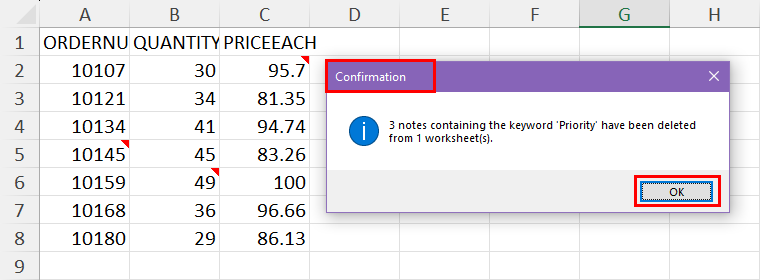Confirmation dialog