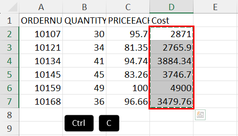 Copy formula cells