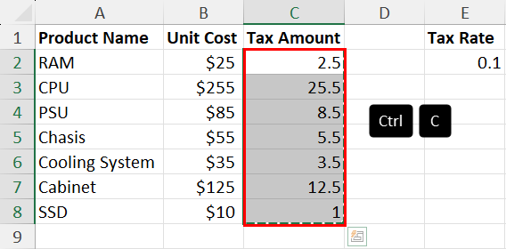 Copy the source data