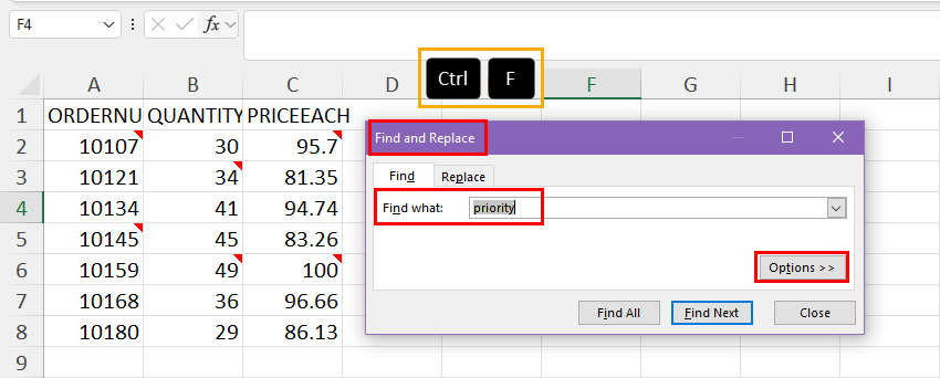 Find what in Find and Replace