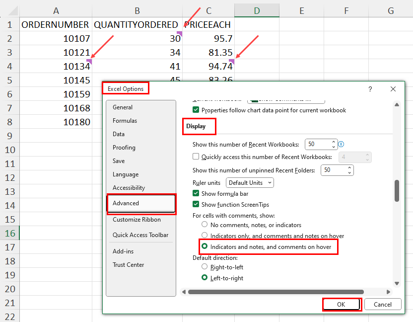 Making Comment indicators visible
