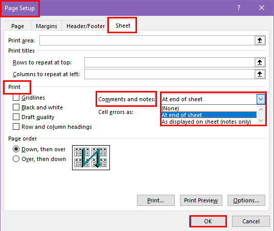 Page Setup dialog