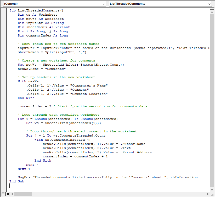 VBA script