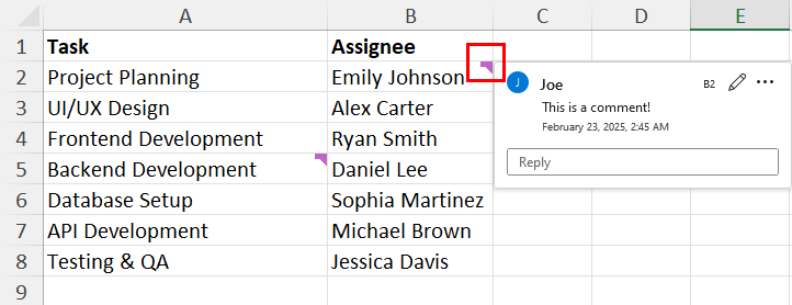 View Threaded Comments using cursor hovering