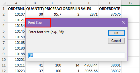 Configuring font size