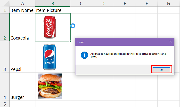 Confirmation dialog box.