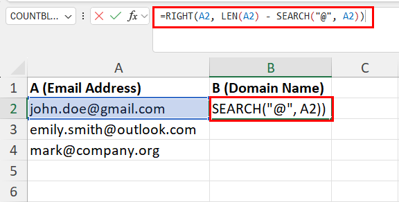 Create SEARCH formula