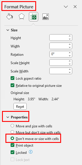 Don't move or size with cells