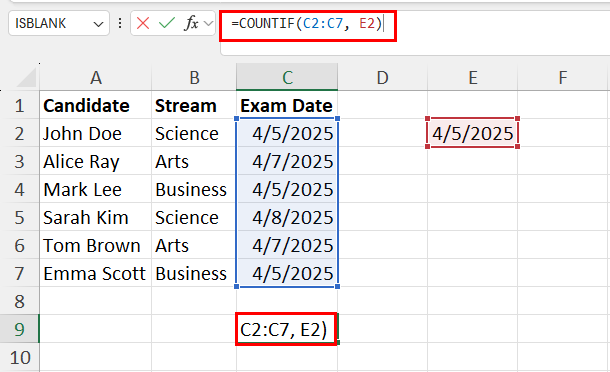 Dynamic condition in COUNTIF