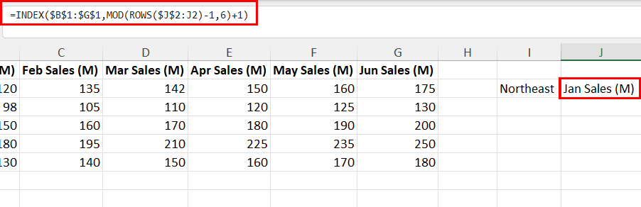 Formula to extract Months