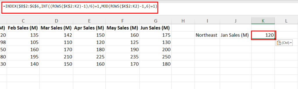 Formula to extract Sales