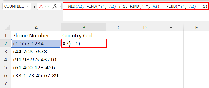 Using the FIND function