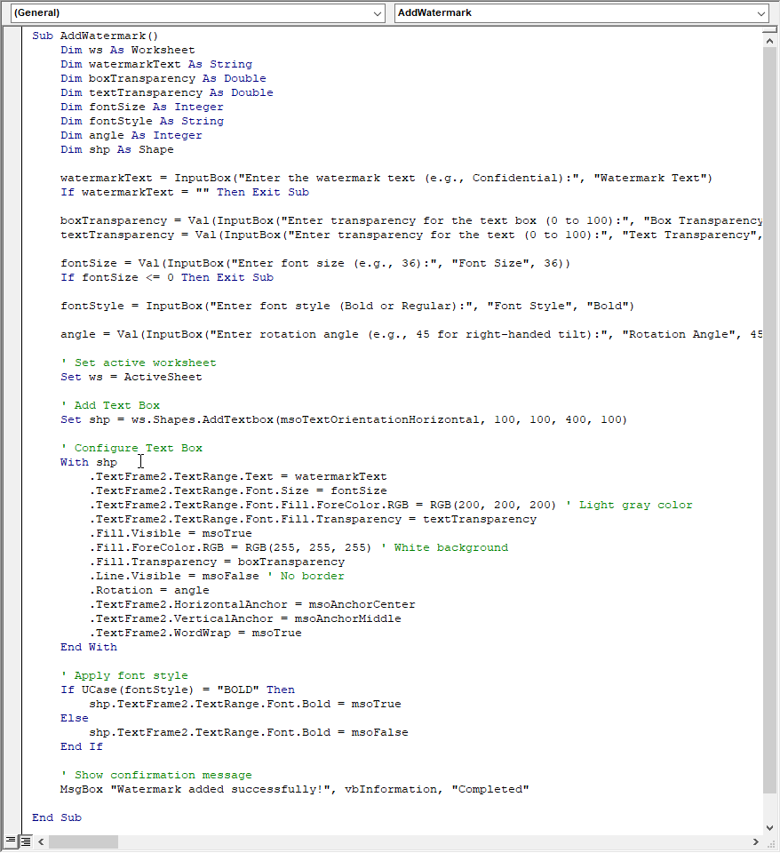 VBA script 1