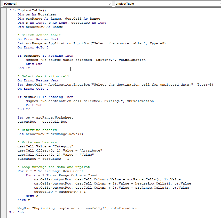 VBA script 1