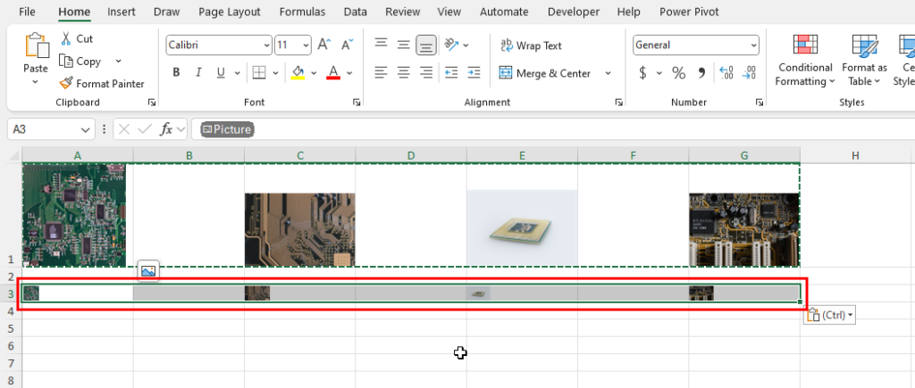 Copied and pasted images after selecting those