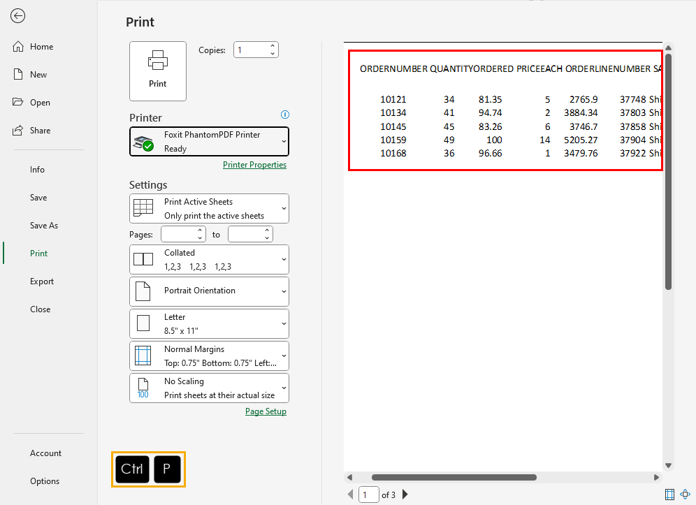 Printing column header using Headers