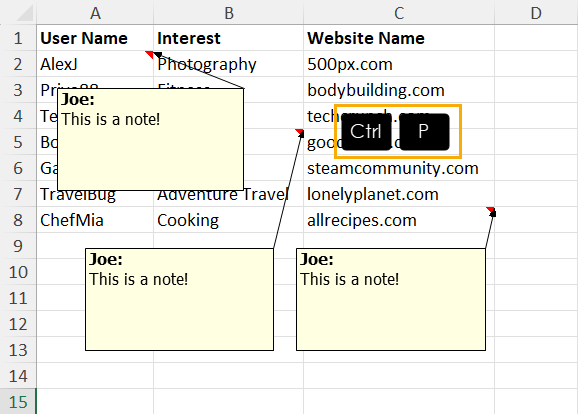 Printing notes using Print Preview