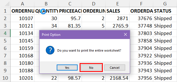 Scope selection