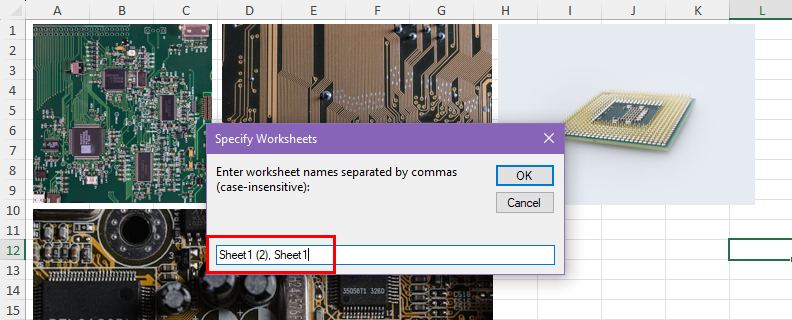 Select sheets
