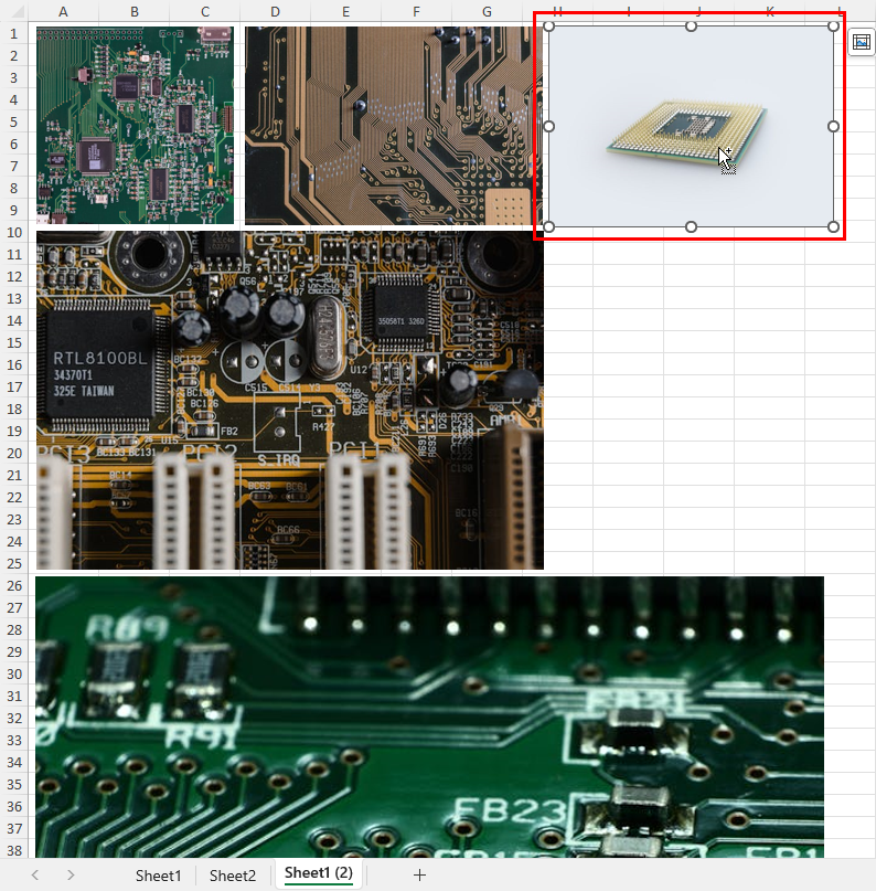Select the first image and press Ctrl
