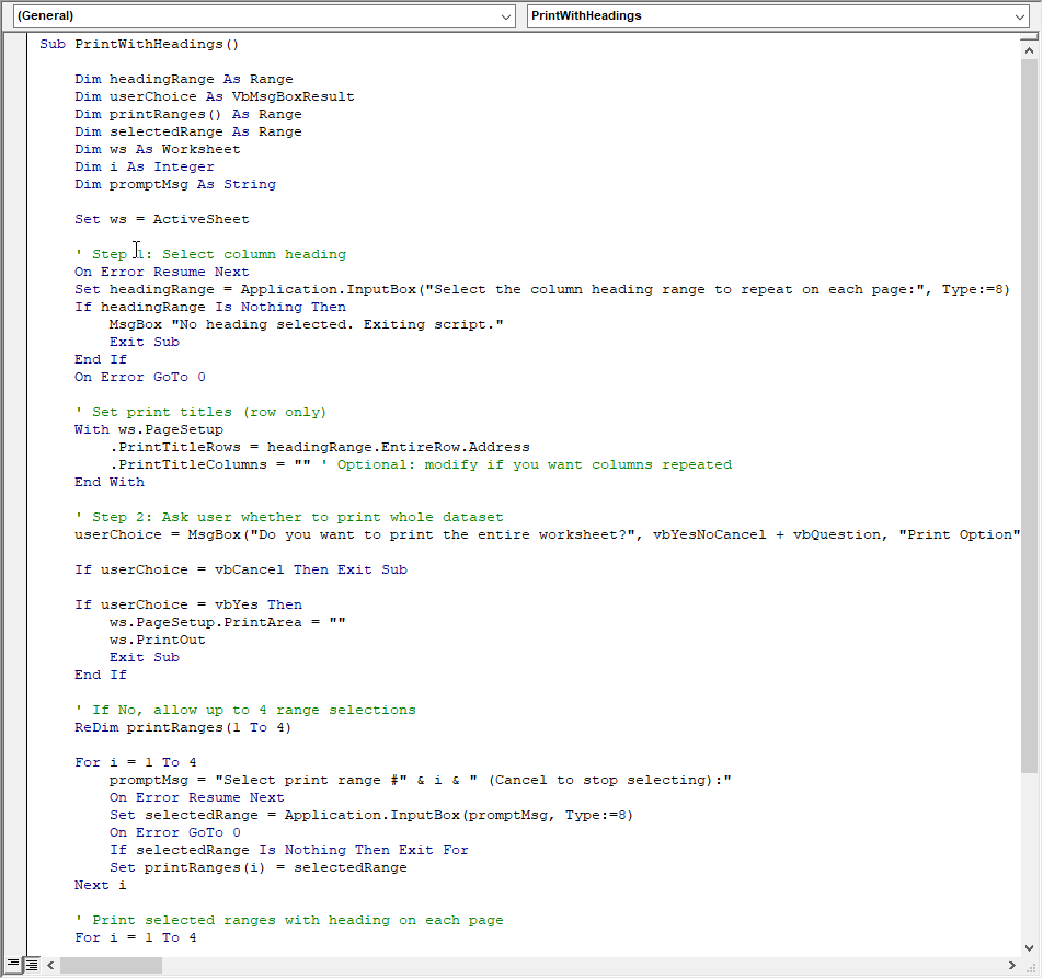 VBA Script