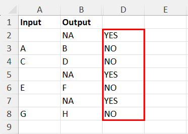Convert TRUE FALSE to YES NO using IF function