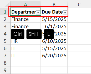 Enable filtering