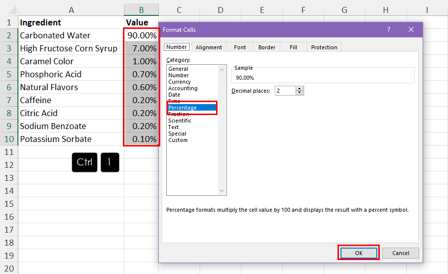 Format Cells dialog
