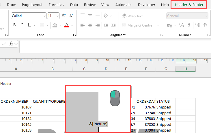 Bring up header and footer option